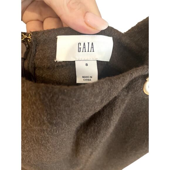 Cult Gaia X GAP Square Neckline Wool Mini Dress Brown Size 8 - Picture 9 of 13